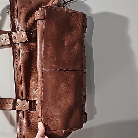 Cole haan small carryall caramel Sierra lazercut unit - Picture 5 of 6